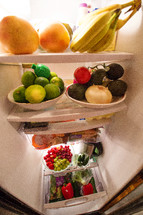fruit and vegetables in a refrigerator 