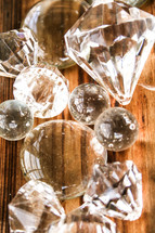 clear glass marbles and knobs