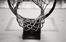 basketball net in black and white