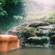 trickling waterfall