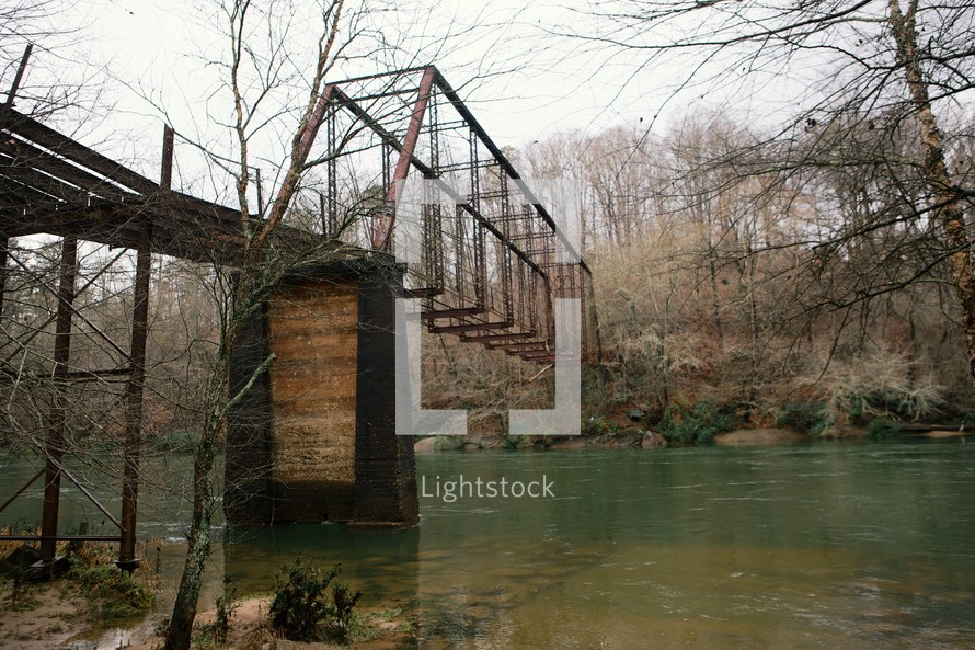 hanging train bridge 