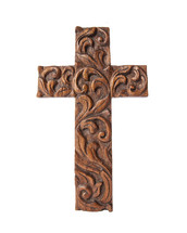 Carved wood cross.