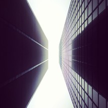 sky between two skyscrapers 
