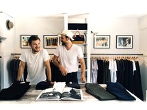 two men clothes shopping 