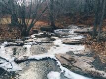 ice on a winter stream 