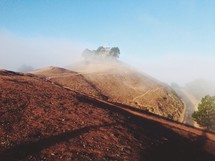 fog and mountain peaks 