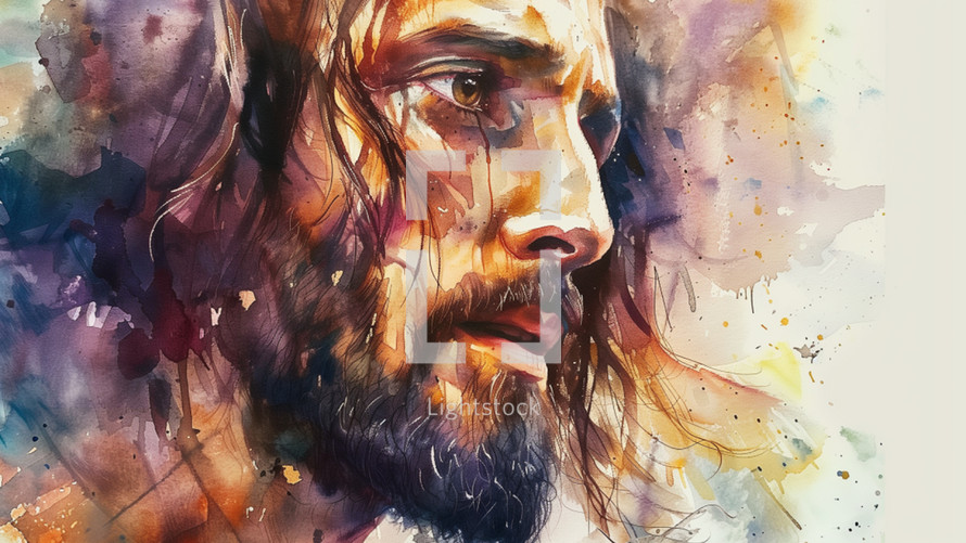 Portrait of Jesus Christ in Beautiful Watercolor