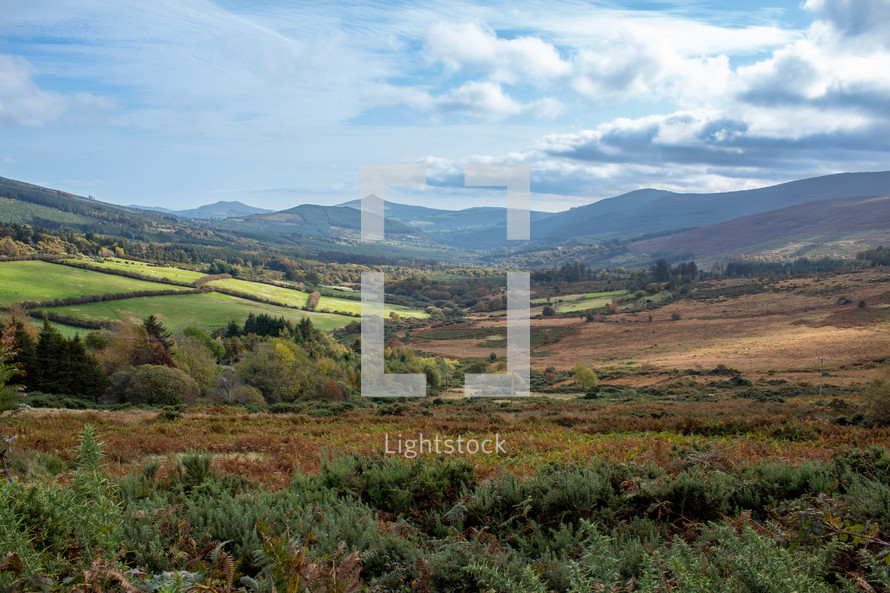 Glencree Valley Landscape and Mountains, County Wicklow, Ireland
