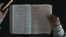 a person reading the Bible 