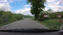 Time-lapse of driving car in spring rural country road Hyper lapse
