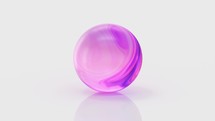 Gradient glass ball with white background, 3d rendering.
