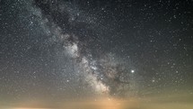 Milky way galaxy stars in starry sky Time-lapse 
