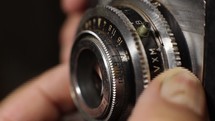 Changing the settings on a vintage camera