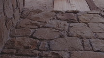 stone wall of biblical times 