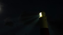 Timelapse of a lighthouse at night