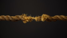A rope about to snap under tension and stress