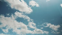 Clouds time-lapse video, blue sky storm clouds, white cloud fast forward 4K