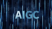 AIGC concept, font of AIGC, 3d rendering.
