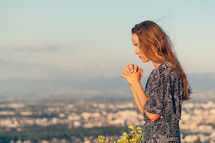 praying young woman 