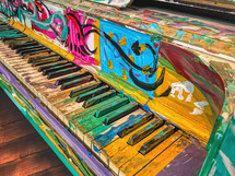 Painted worship music piano keyboard