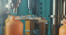 Machines in an automated chemical bottles production line