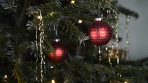 twinkling lights on a Christmas tree 