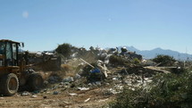 Piles of trash at a county landfill