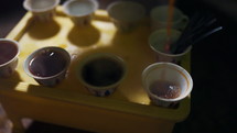 Coffee being poured in an Ethiopian coffee ceremony