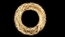 Elegant twisted light streaks forming a loop with a dark backdrop