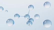 Molecule and water drop, 3d rendering.
