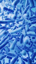 Large groups of germs with blue background, 3d rendering.