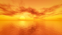 sunset at the calm ocean dream 3D illustration