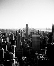 New York city skyline in black and white 