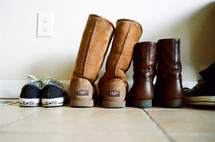 shoes in a mudroom 