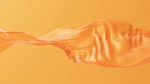 Flowing orange cloth background, 3d rendering.
