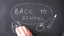 Back to School Handwritten. School blackboard with the text "back to school". 