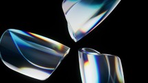 Colorful curve glass with dispersion, 3d rendering.
