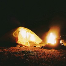 Bonfire at a campground.