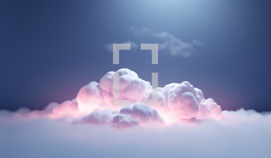 Clouds in the blue sky. 3D Rendering.
