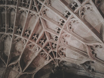 details in an ornate cathedral ceiling 