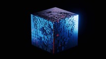 Abstract technology cube construction, 3d rendering.
