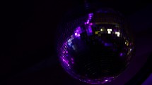 Rotating mirror disco ball. Dancing or party concepts. 