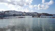 view of white houses on an island in Greece 