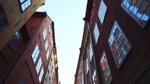Apartment building streets in old northern european city