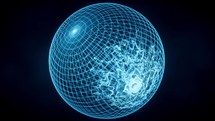 Wave particles with the shape of sphere, 3d rendering.
