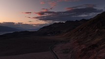 Sunset over mountains in Death Valley national park