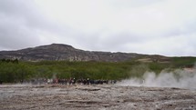 Geyser close up view in iceland