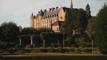 Large French chateau in a beautiful rural setting, European castle stately home, estate mansion, historic architecture