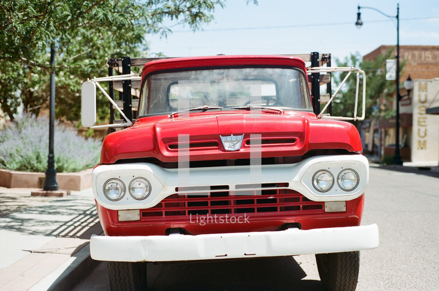 old red truck 