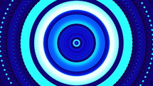 Blue Loud Speaker in Action. Fractal Noise and Kaleidoscopic. Pattern made with Particle System. mirror prism creating toy effect, with shimmering lights